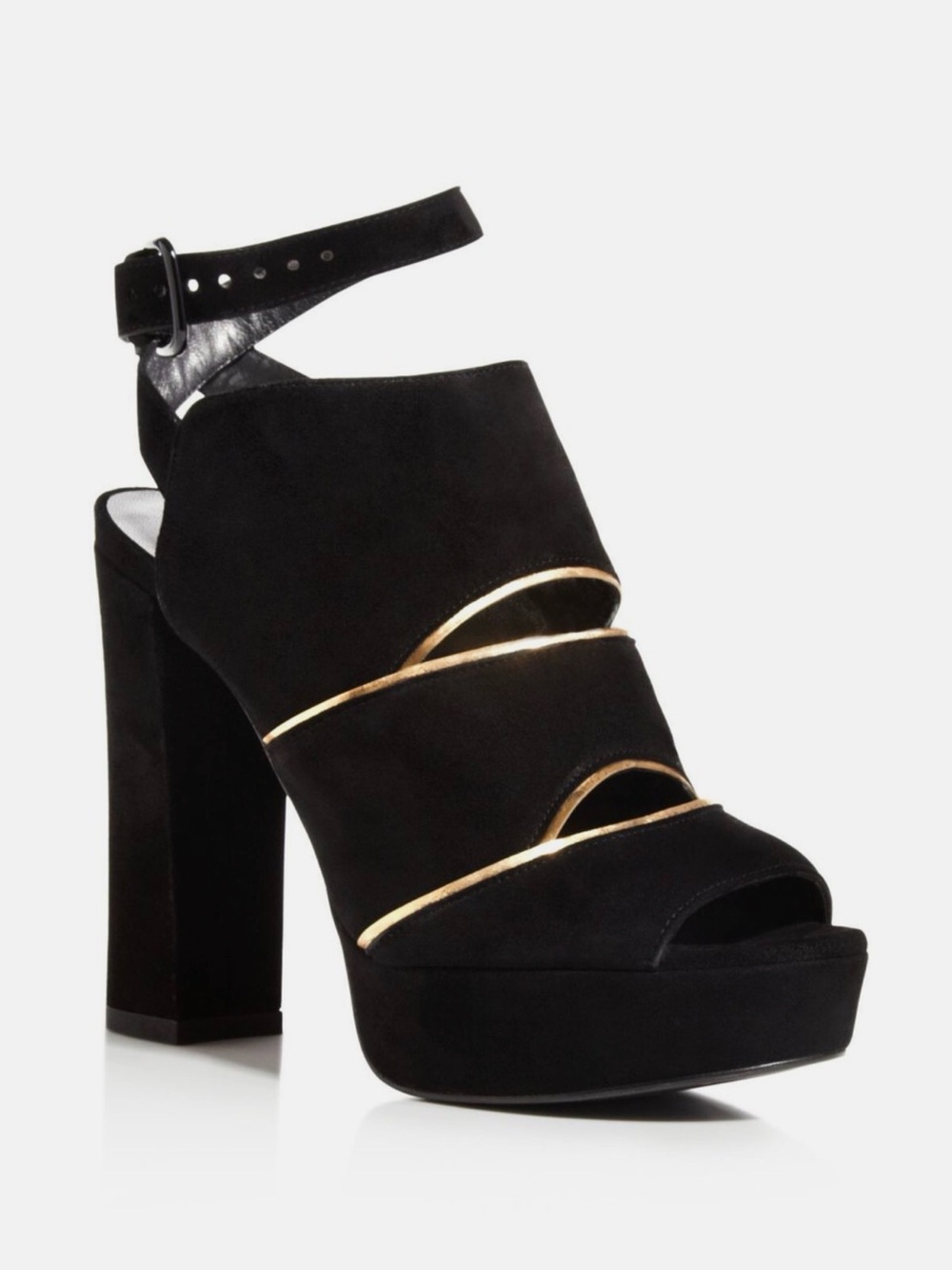 Stuart Whitman Black Suede Block Heels